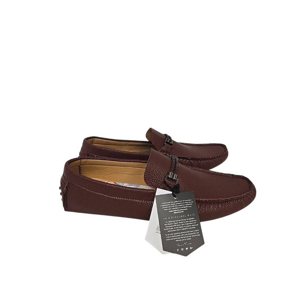 Mio Marino Men's MLS082-3-BR Braided Band Penny Loafer Brown Size 11M - Picture 2 of 7